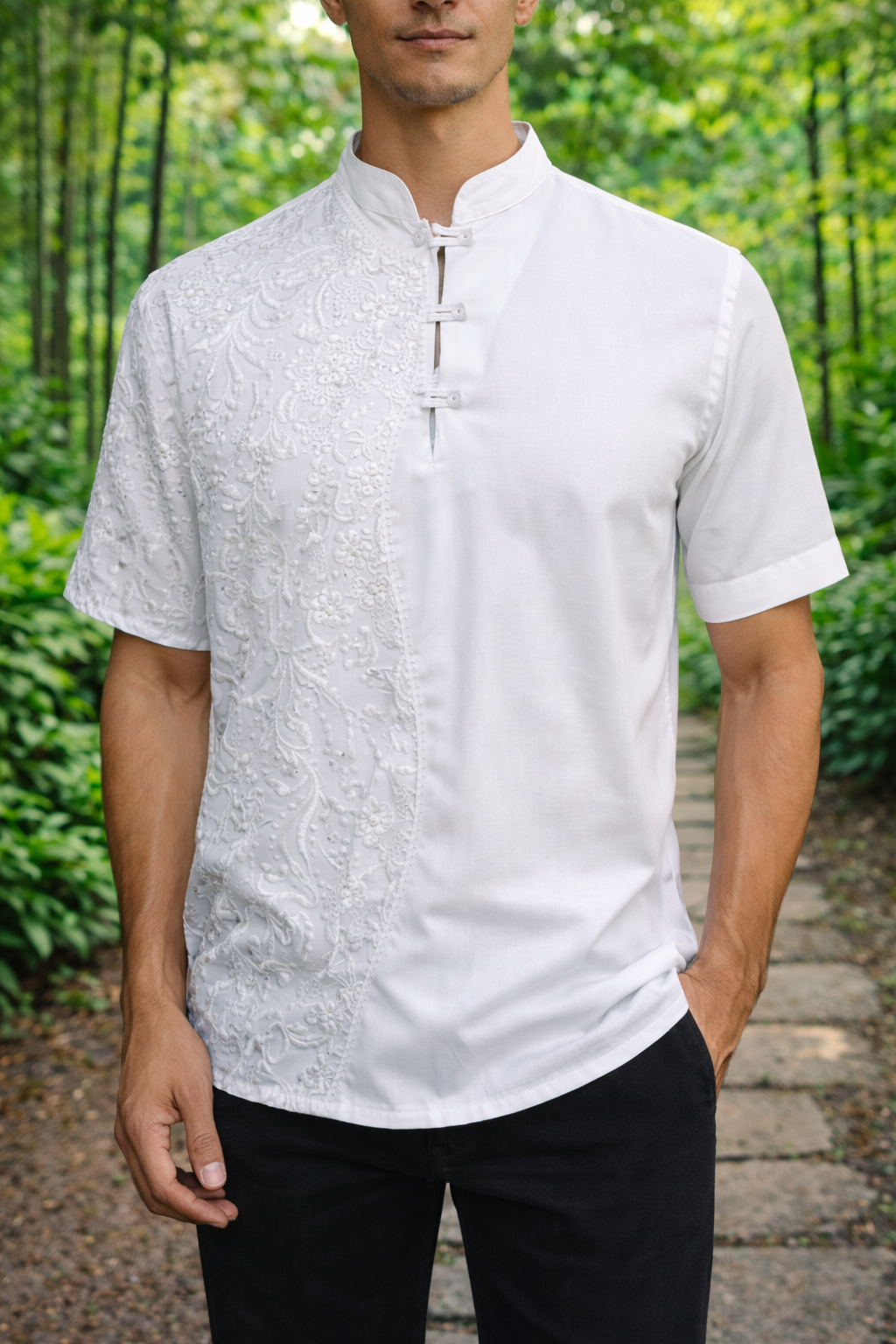 REF 34 Bata com gola padre e renda