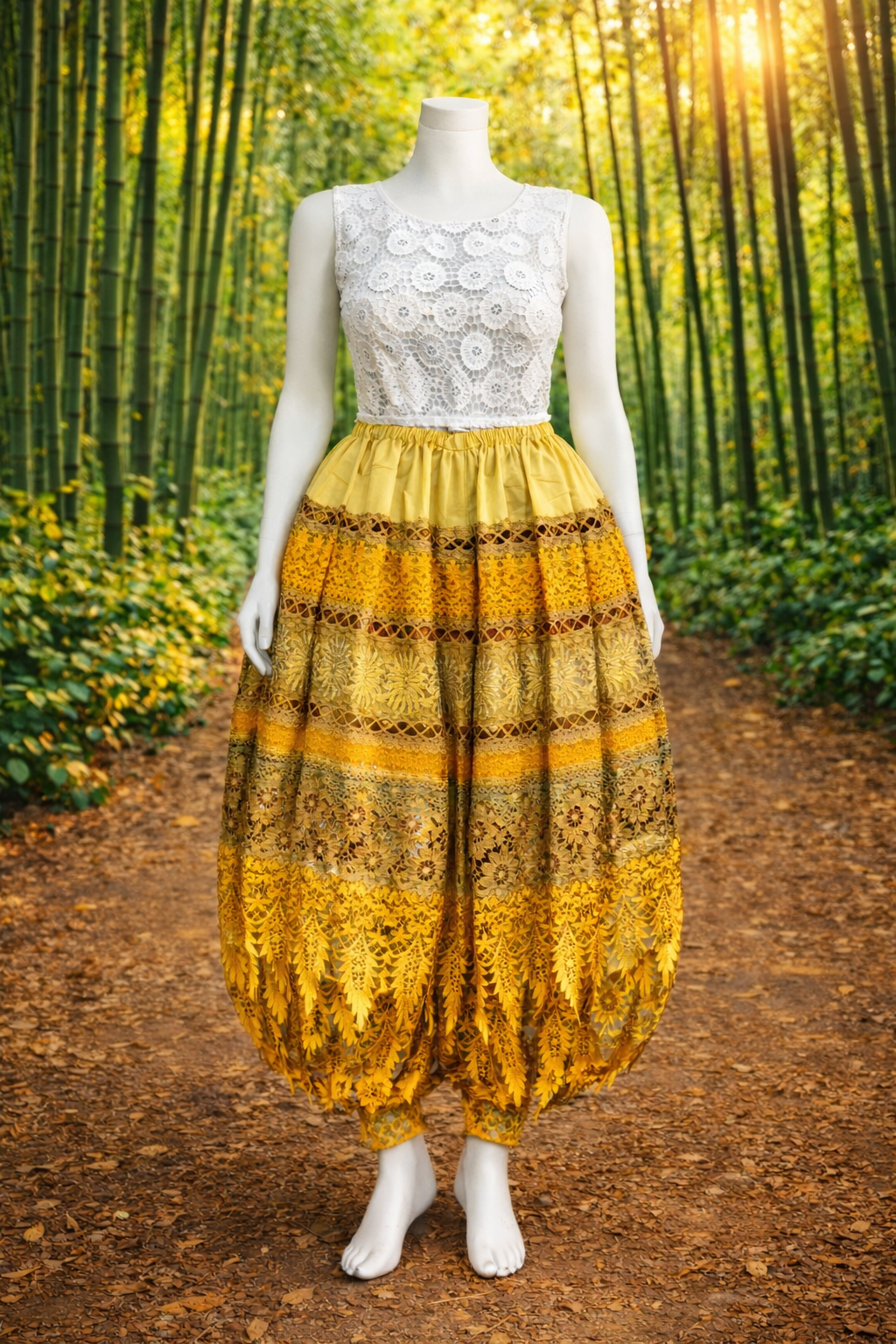 REF 38 Bombacho com entremeio e bico de guipir