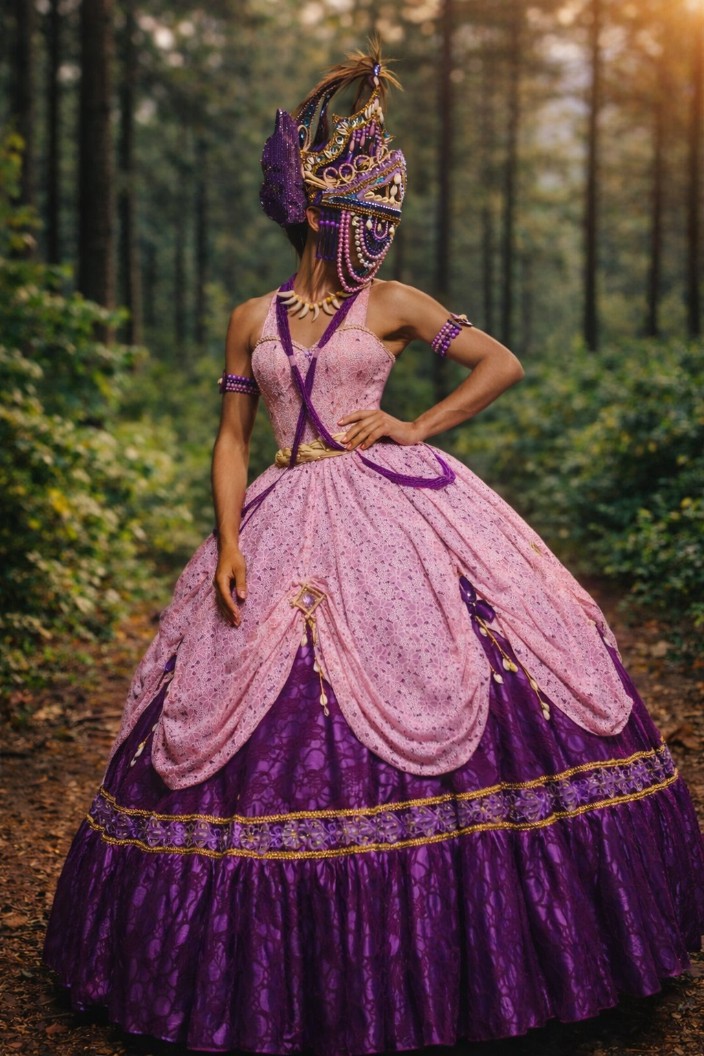 REF 50 Traje para orixá com renda e lycra.